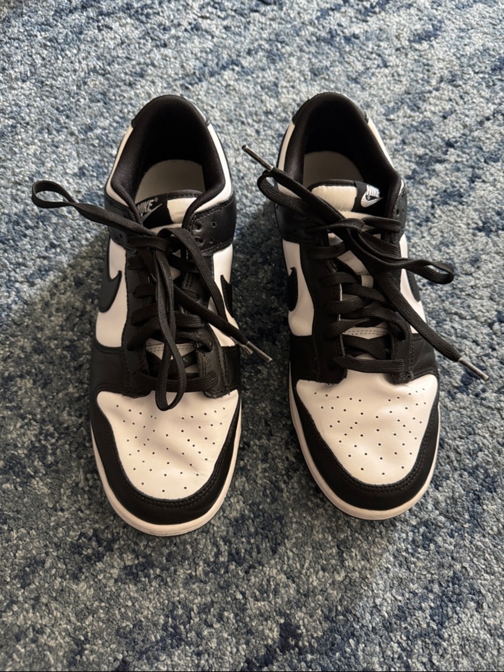 Nike Men’s Dunk Low-Top Sneakers — Black and White Panda Two-Tone Design